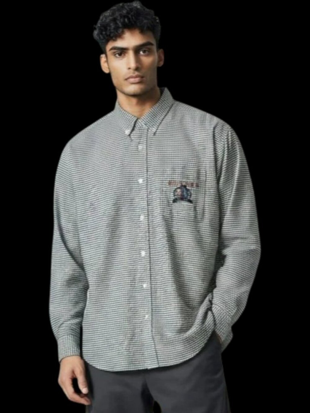 The Disney Store Eeyore Mens Large White Checkered Button Up Long Sleeve Shirt L